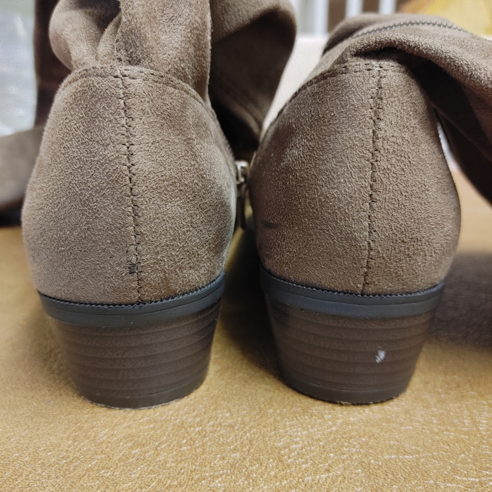 OTK Stretch Suede Flat Boots - Picture 6 of 10